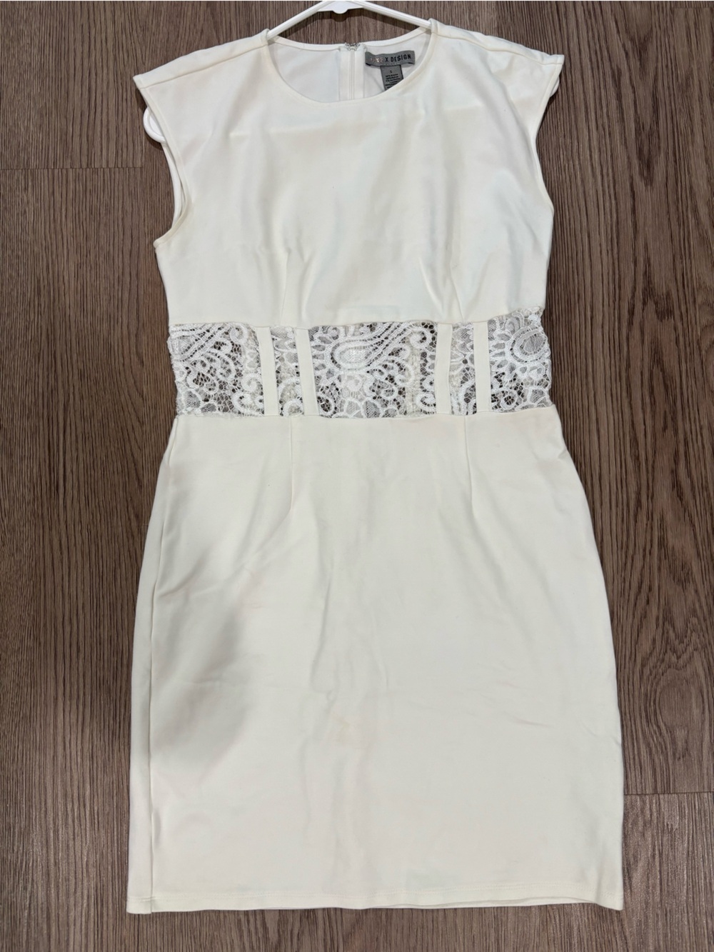 White Lace Waist Bodycon Dress